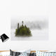Fog And Rain Around An Island In Fenton Lake Wall Mural
