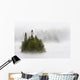 Fog And Rain Around An Island In Fenton Lake Wall Mural