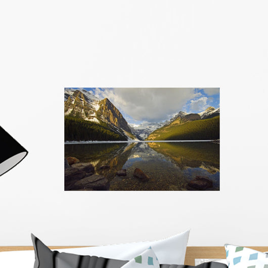 Mountains Reflected In Lake Louise, Banff National Park, Alberta Wall Mural