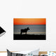 Moose Silhouetted At Sunset, Gros Morne National Park, Newfoundland Wall Mural