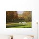 White Horses In An Autumn Landscape, Bromont, Quebec Wall Mural