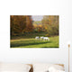 White Horses In An Autumn Landscape, Bromont, Quebec Wall Mural
