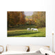 White Horses In An Autumn Landscape, Bromont, Quebec Wall Mural