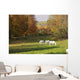 White Horses In An Autumn Landscape, Bromont, Quebec Wall Mural