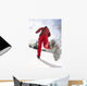 Low Angle View Of A Young Woman Jogging In Winter Wall Mural