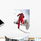 Low Angle View Of A Young Woman Jogging In Winter Wall Mural