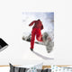 Low Angle View Of A Young Woman Jogging In Winter Wall Mural