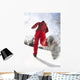 Low Angle View Of A Young Woman Jogging In Winter Wall Mural