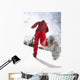 Low Angle View Of A Young Woman Jogging In Winter Wall Mural