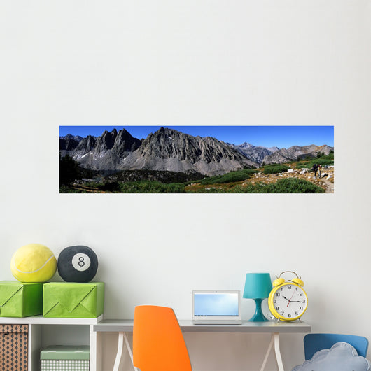 Panoramic Of Hikers On Kersarge Lake Trail Wall Mural
