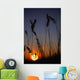 Silhouettes Of Wheat In A Farmers Field At Sunset Wall Mural