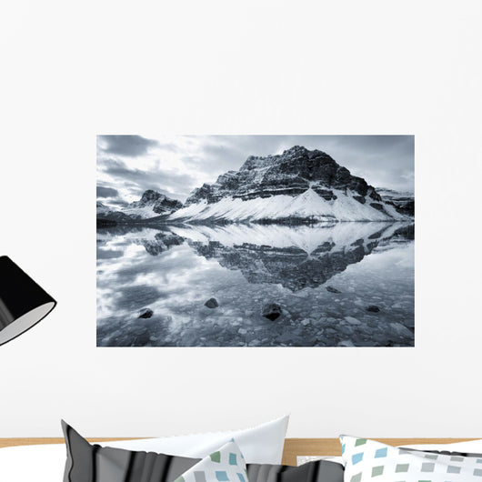 Bow Lake And Mount Crowfoot, Banff National Park, Alberta, Canada Wall Mural