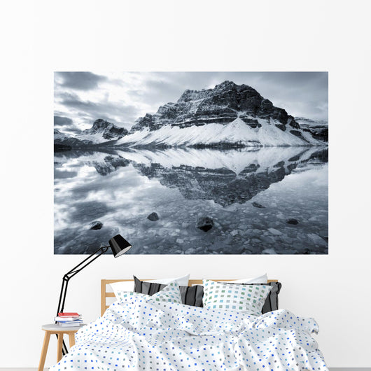 Bow Lake And Mount Crowfoot, Banff National Park, Alberta, Canada Wall Mural