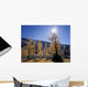 Upper Rowe Lake And Larch Trees In Fall Wall Mural