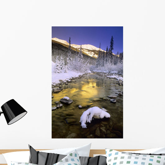Maligne River And The Colin Range Wall Mural