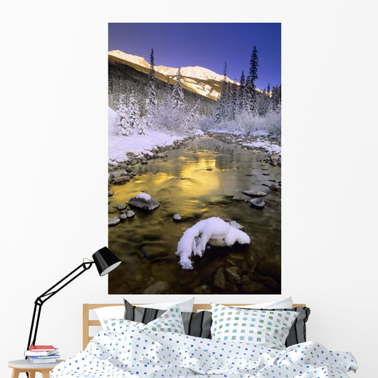Maligne River And The Colin Range Wall Mural