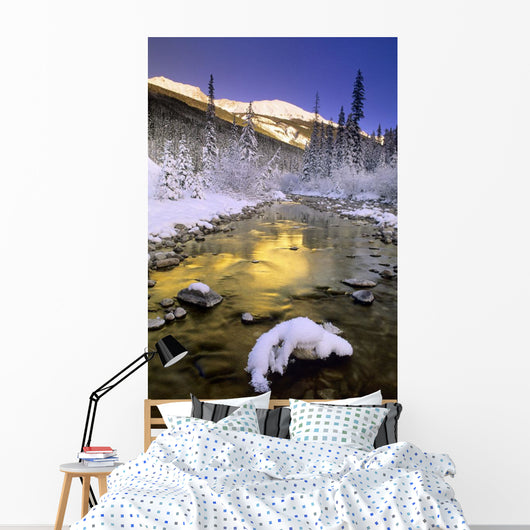 Maligne River And The Colin Range Wall Mural