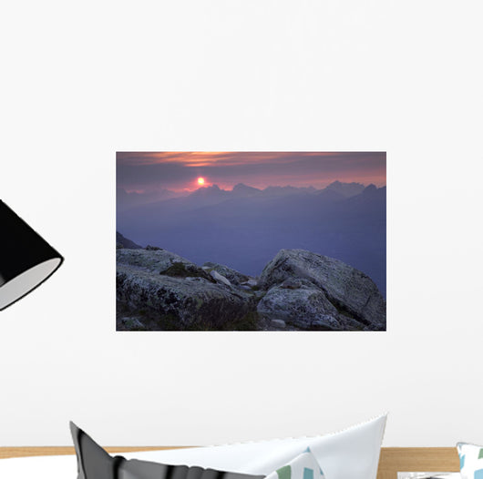 Sunset From Whistler Mountain, Jasper National Park, Alberta, Canada Wall Mural