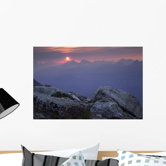 Sunset From Whistler Mountain, Jasper National Park, Alberta, Canada Wall Mural
