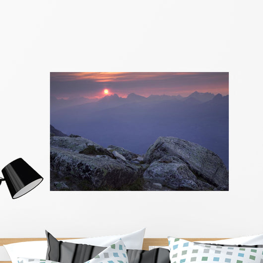 Sunset From Whistler Mountain, Jasper National Park, Alberta, Canada Wall Mural