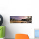Winter Sunset On Bow River, Banff National Park, Alberta, Canada Wall Mural