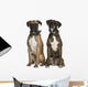 Two Boxer Dogs Sitting Wall Decal