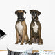 Two Boxer Dogs Sitting Wall Decal