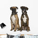 Two Boxer Dogs Sitting Wall Decal