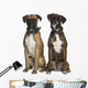 Two Boxer Dogs Sitting Wall Decal