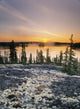 Sunset Over Subarctic Lake Wall Mural