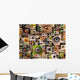 Montage of animal eyes Wall Mural