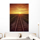 Railway And Sunset, Near Winnipeg, Manitoba Wall Mural