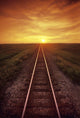 Railway And Sunset, Near Winnipeg, Manitoba Wall Mural