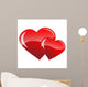Two red hearts vector Wall Decal