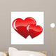 Two red hearts vector Wall Decal