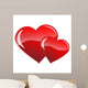 Two red hearts vector Wall Decal