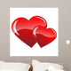 Two red hearts vector Wall Decal