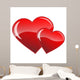 Two red hearts vector Wall Decal