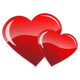 Two red hearts vector Wall Decal