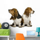 Two Sulking Basset Hounds Wall Decal