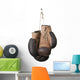 Old Boxing Gloves Hanging on a Lace Wall Decal