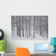 Frost And Snow-Covered Bare Trees In Forest In Winter Wall Mural