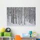 Frost And Snow-Covered Bare Trees In Forest In Winter Wall Mural