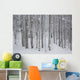 Frost And Snow-Covered Bare Trees In Forest In Winter Wall Mural