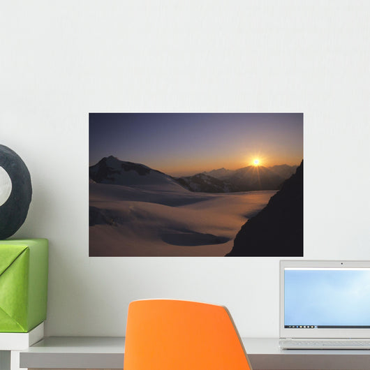 Sunset Over The Matier Glacier Coast Mountains Wall Mural
