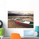 Canoe On Misty Fall Morning Wall Mural