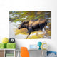 Female Moose Running Through Woods Wall Mural