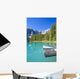 Canoes In Moraine Lake And Valley Of The Ten Peaks Wall Mural