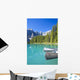 Canoes In Moraine Lake And Valley Of The Ten Peaks Wall Mural