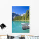 Canoes In Moraine Lake And Valley Of The Ten Peaks Wall Mural